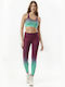 Body Action 01-011316 Women's Long Training Legging Green Multi