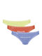 24/7 Weekend H Βαμβακερά Femei Brazilia 3Pack cu Dantelă Light Green-Orange-Lilac