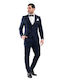 Venezzia Summer Men's Groom's Suit with Vest Navy Blue