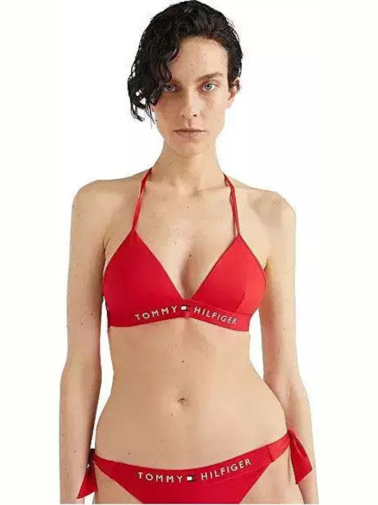 Tommy Hilfiger Padded Triangle Bikini Top Fixed Foam Red UW0UW04109-XLG
