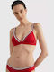Triangle Bikini Top Red Striped