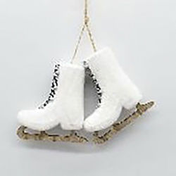 Ornament Patină De Gheață Din Țesătură Albă 8cm