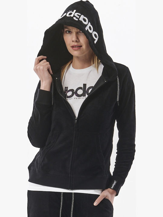 071317 Women's Sweatshirt Jacket Hooded Black