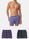 Herren Boxershorts Mehrfarbig Kariert 2Packung