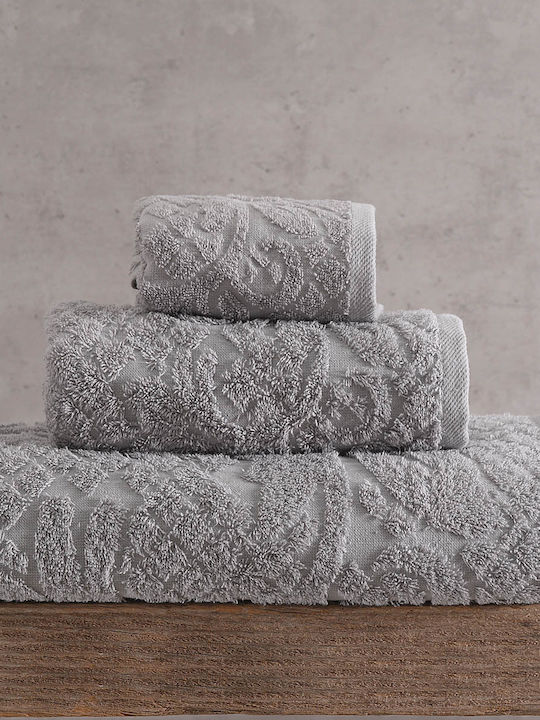 Rythmos 3pc Bath Towel Set Imani Light Gray in Box Weight 500gr/m²