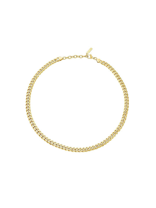 Police Docile Chain Neck made of Stainless Steel Gold-Plated Length 55cm