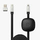 Atom Studios Retractable USB-A to Lightning Cable Μαύρο 1.8m