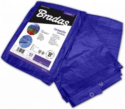 Bradas Standard Αδιάβροχος Μουσαμάς 50gr/m² 10x6μ. Ελαφρού Τύπου Μπλε