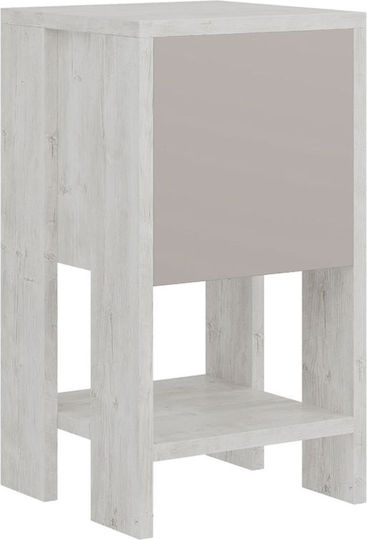 Wooden Bedside Table Ema Antique / Mocha 30x30x55cm