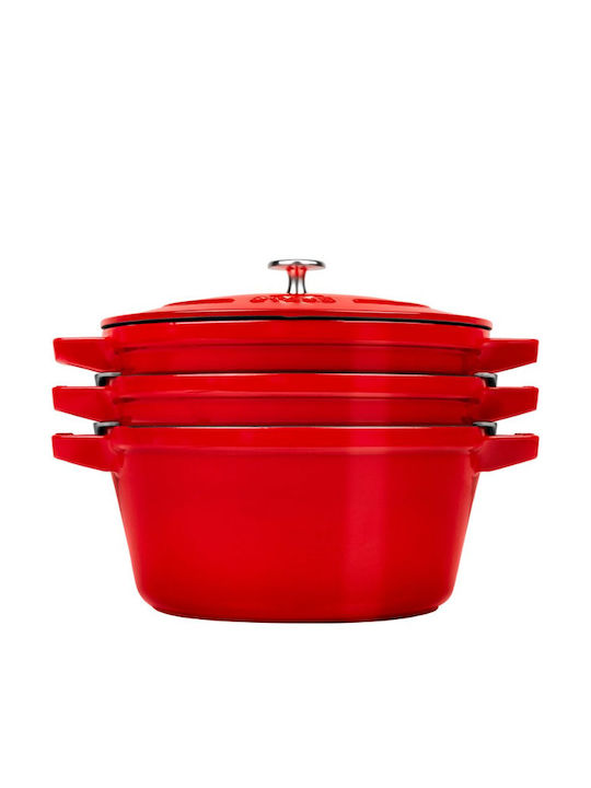 Zwilling J.A. Henckels Staub La Cocotte Cookware Set of Cast Iron with No Coating Red 3pcs