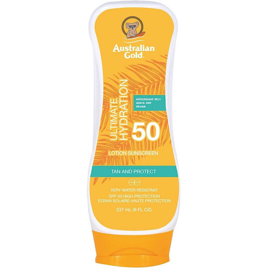 Australian Gold Tan & Protect Αδιάβροχη Αντηλιακή Λοσιόν Προσώπου SPF50 237ml