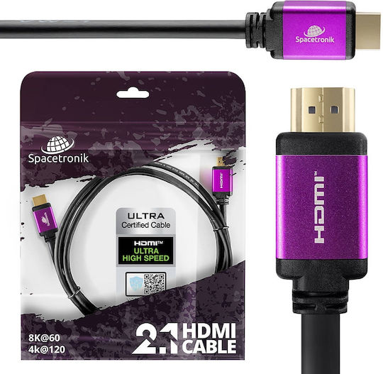 Spacetronik Spacetronik SH-SPR050 HDMI 2.1 Ultra High Speed 48Gbps 4K 120Hz HDR VRR Kabel HDMI-Stecker - HDMI-Stecker 5m Schwarz