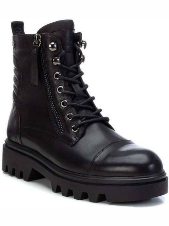 Carmela Footwear Women's Leather Combat Boots Black