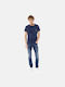 Herren Jeanshose Elastisch mit Slim Passform Marineblau