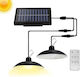 Set 2 Lămpi Solare Suspendate Bianco reglabil cu Fotocelulă și Telecomandă