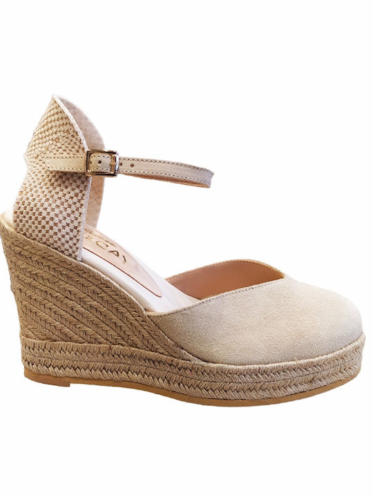 Sante Women's Suede Platform Shoes Beige