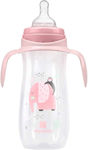 Kikka Boo Plastic Bottle Jingle Jungle Anti-Colic with Silicone Nipple for 3+ months Pink 400ml 1pcs