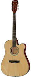 Harley Benton Semi-Acoustic Guitar D-120CE Cutaway Natural Natural