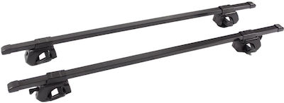 Steel 120cm Roof Bars Universal (with Roof Rack Legs and Lock) Black