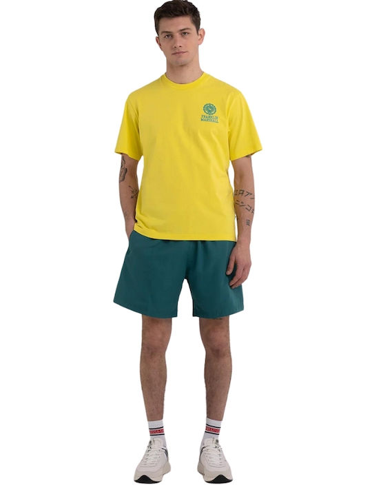 Franklin & Marshall Agender Ανδρικό T-shirt Κίτρινο με Στάμπα