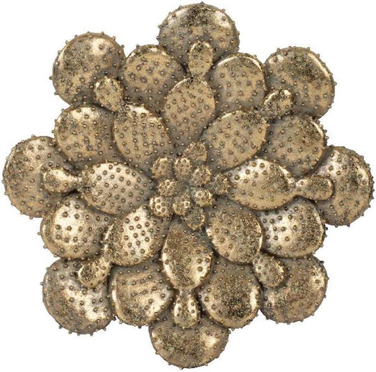 Artekko Διακοσμητικό Τοίχου Flower Χρυσό Πολυρητίνης 26x4x26cm