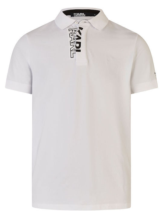 Karl Lagerfeld Ανδρικό T-shirt Polo Λευκό