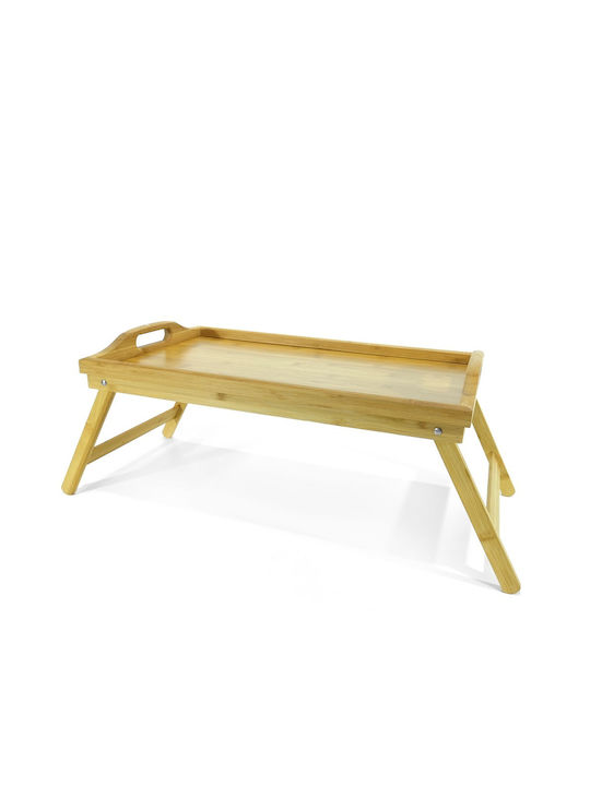 ArteLibre Bamboo Rectangular Bed Tray made of Bamboo with Handles in Brown Color 50x30x21cm 06510260 1pcs