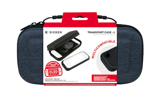 Bigben Interactive Transport Case Large Υφασμάτινη Θήκη Μεταφοράς για Κονσόλα Switch Γκρι