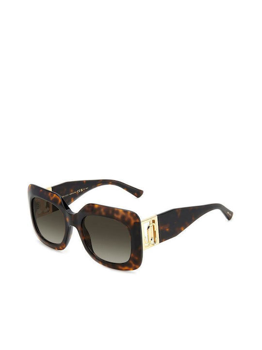 Jimmy Choo Women's Sunglasses with Brown Tartaruga Plastic Frame and Brown Gradient Lens Gaya/S 086/HA