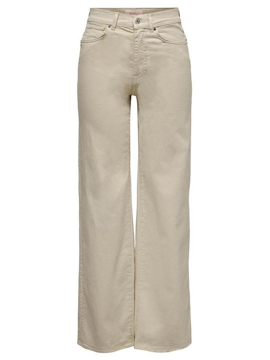 Only Women's Cotton Trousers Beige