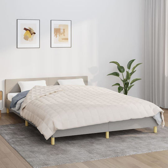 vidaXL Schwerkraftdecke Doppel 200x225cm Hellcreme