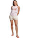 Vintage Logo Narrative Women's Summer Crop Top Cotton Sleeveless Pink