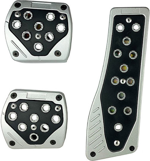 Auto Gs Car Pedal Set Universal Aluminum Black 3pcs
