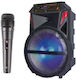 Arrango Karaoke Speaker with Wired Microphone and Lighting Effects AC79338 AC79338 Black