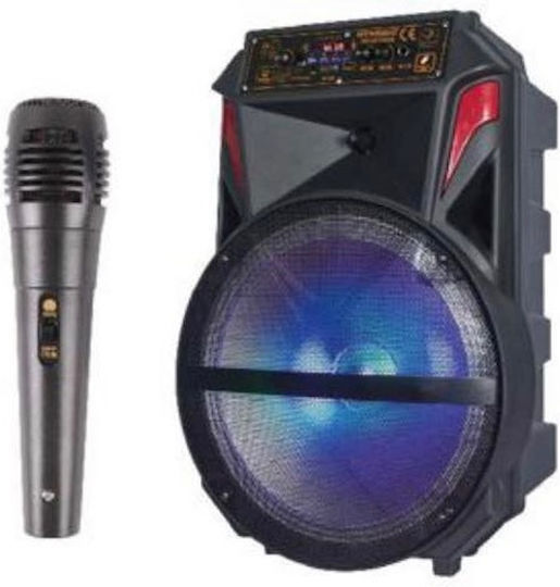 Arrango Karaoke Speaker with Wired Microphone and Lighting Effects AC79338 AC79338 Black