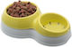 Bama Kunststoff Schalen Futter & Wasser für Hund auf Basis von 2x 27cm in Gelb Farbe