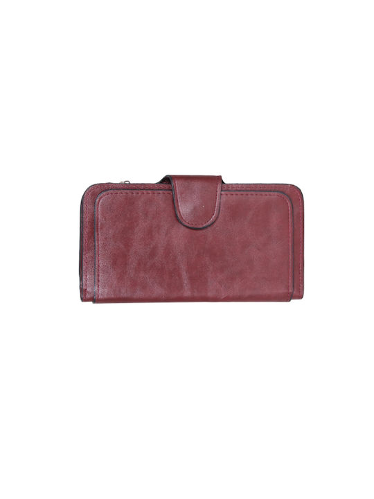 Wallet women's wallet made of leatherette burgundy