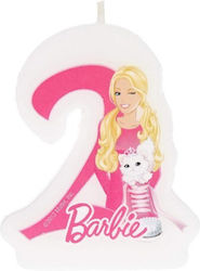 Procos Barbie Kerze Geburtstagskerze Nummer "2" in Rosa Farbe 84201