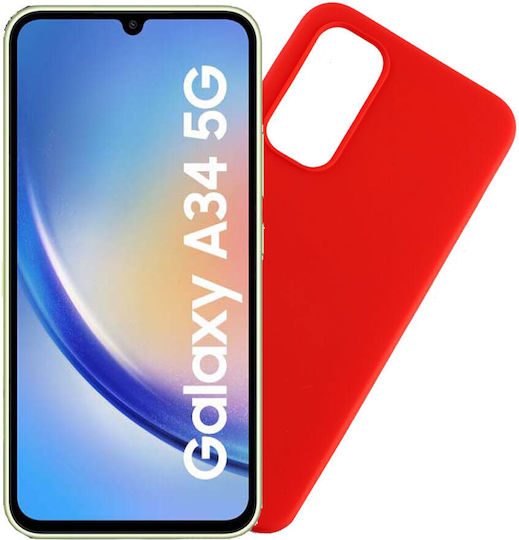 Volte-Tel Back Cover Σιλικόνης με Λουράκι Κόκκινο (Galaxy A34)