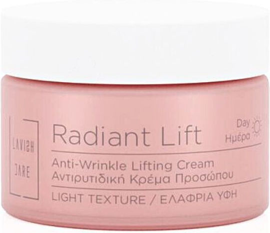 Lavish Care Radiant Lift Light Cremă de Zi pentru Față Anti-Îmbătrânire, Tonifiere și Strălucire cu Acid Hialuronic și Aloe Vera 50ml