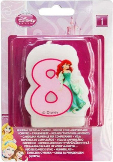 Procos Κεράκι Γενεθλίων Disney Princess Κεράκι Γενεθλίων Αριθμός "8" σε Ροζ Χρώμα 82901