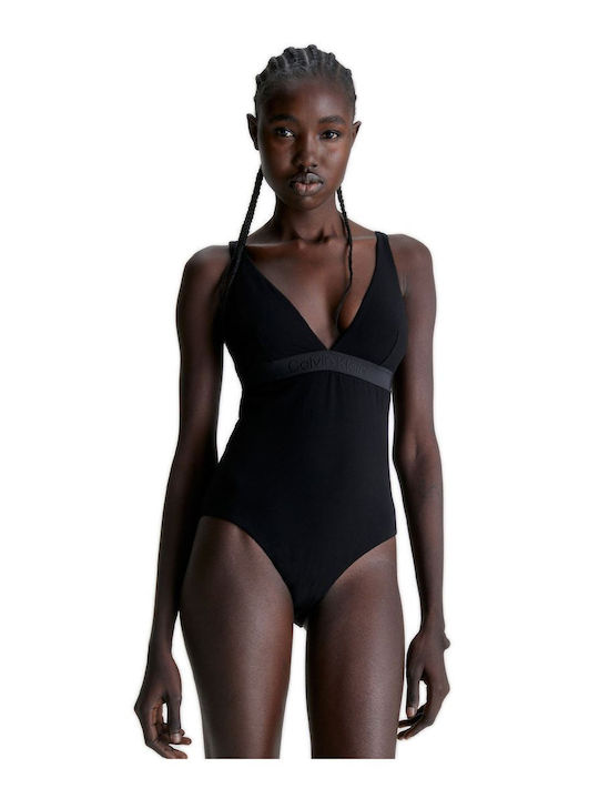 Calvin Klein One-Piece Swimsuit with Open Back Black