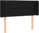 vidaXL LED Bed Headboard Fabric Black 103x88cm