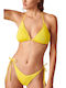 Blu4u Triangle Bikini Top with Adjustable Straps Yellow