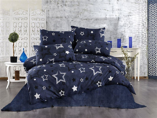 Dimcol Пухено Единично 160x240бр Галактика 307 Dark Blue 300 г/м²Gsm