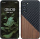 KWmobile Umschlag Rückseite Hölzern Dark Brown / Black (Galaxy S23+)