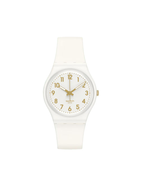 Swatch White Bishop Uhr mit Weiß Kautschukarmband