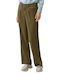 Red Label Women's High-waisted Fabric Trousers Regular Fit Olive