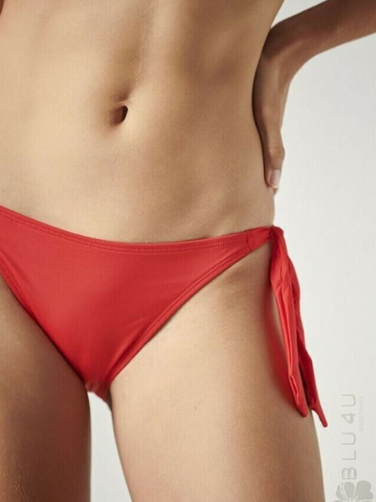 Blu4u Bikini Slip με Κορδονάκια Κόκκινο