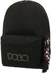 Polo Original Scarf Σχολική Τσάντα Πλάτης Γυμνασίου - Λυκείου σε Μαύρο χρώμα Μ32 x Π18 x Υ40εκ 2023